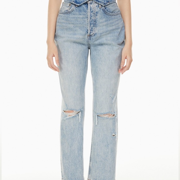 Denim Forum “Joni High Rise Loose” Distressed Jeans - Picture 1 of 9